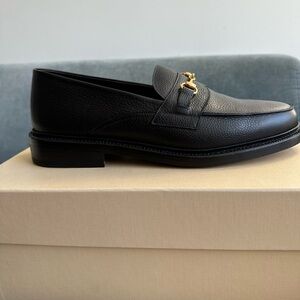 Goodyear black leather loafers with horsebit detail